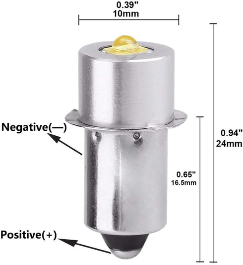 TRLIFE Maglite LED Bulbs DC 3V, Replacement Bulbs for 2 Cells C&D Maglite Flashlights, 3W LED Bulb Replacement Part, 1
