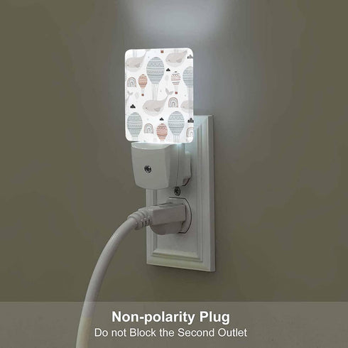 Chrobak LED Night Light,Sleeping Whales Hot Air Balloons LED Night Light Plug into Wall with Dusk to Dawn Light Sensor