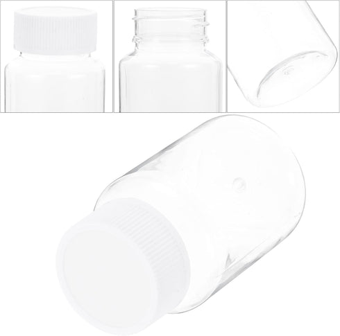 Artibetter 20 Pcs 80ml Clear Empty Plastic Medicine Bottles for Reagent Chemical Storage