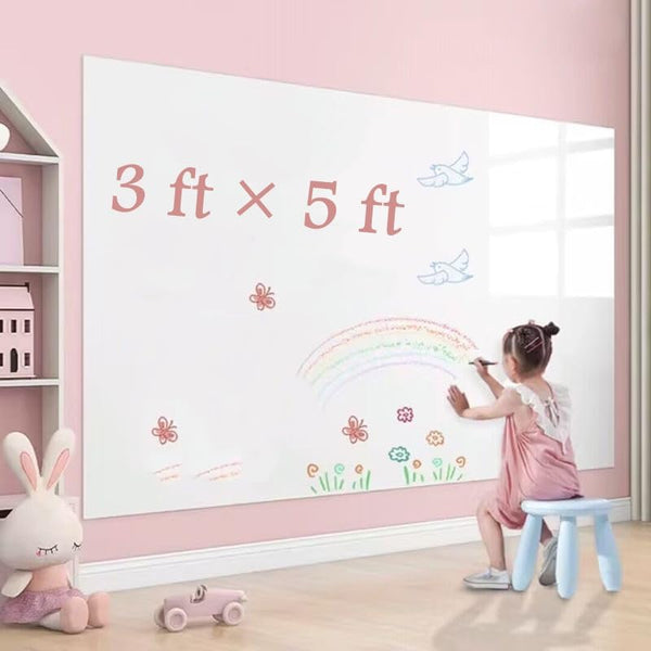 Large Dry Erase White Board Sticker, 3 feet x 5 feet, Peel and Stick Self Adhesive Wallpaper for Home Office