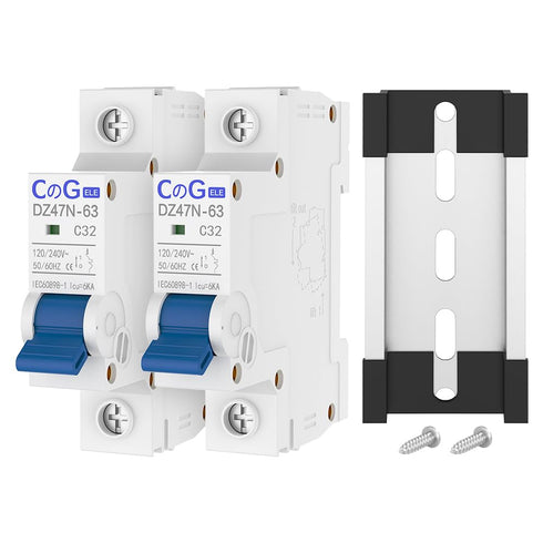 AC Miniature Circuit Breaker CGELE 32 Amp 1 Pole 120/240V Solar Disconnect Switch Thermal Magnetic Trip Din Rail