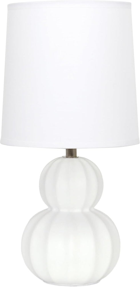 Simple Designs LT1162-OFF 12.5" Chic Glow Stacked Double Gourd Ceramic Table Lamp,