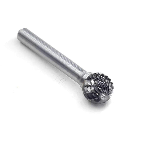 SD-5 Tungsten Carbide Burr Ball Shape Double Cut Rotary Burrs File, 1/2'' Cutter Dia, 1/4'' Shank Dia
