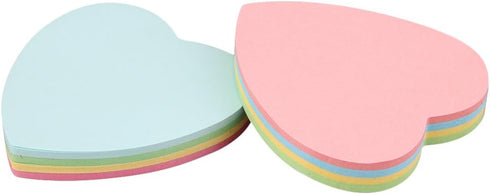 GTHER Heart Shaped Sticky Notes, 2 Pads, Colored Self-Adhesive Notes for Kids School