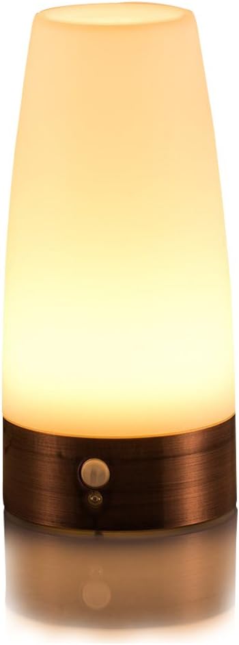 ZEEFO Retro LED Night Light with PIR Motion Sensor, Battery Operated Indoor/Outdoor Table Lamp for Kids Room