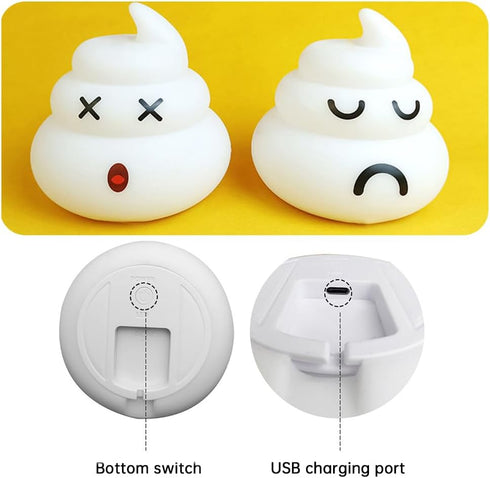 Karlak 3 Pack 3 Cute Poop LED Touch Night Emotion Night Lamp for Kids Toddler Baby Nursery Brightness Adjustable