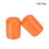 uxcell 100pcs Rubber End Caps, 15mm ID Vinyl Round Tube Bolt Cap Cover Protectors in Orange