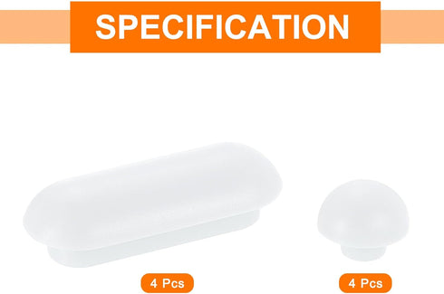 4Set uxcell Toilet Seat Buffer, Anti-Slip Plastic Toilet Seat Bumper Kit, Universal Buffer Toilet Lid Rubber Bumpers