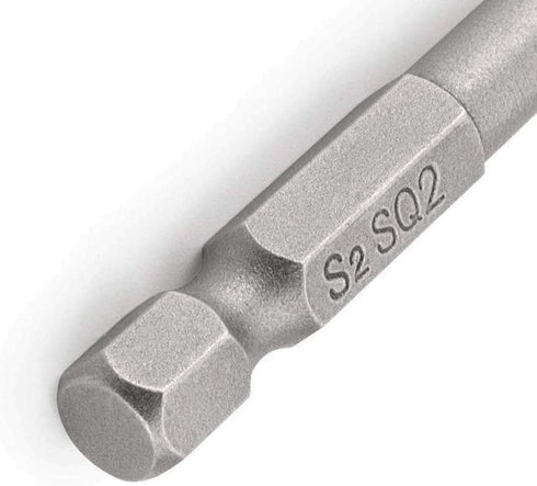 6Pcs 1/4 Inch Shank Long Magnetic Square Head Screwdriver Bits Set for Power Tools SQ1 SQ2 SQ3 (100mm)