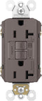 Legrand radiant 1597TRA 15 Amp GFCI Self Test Tamper Resistant Duplex Outlet with Audible Alarm, Brown