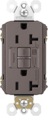 Legrand radiant 1597TRA 15 Amp GFCI Self Test Tamper Resistant Duplex Outlet with Audible Alarm, Brown