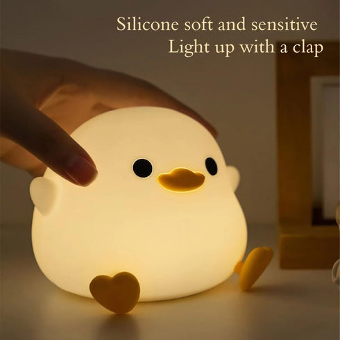 Dimmable IFTHFOUR DoDo Duck Night Light, LED Cute Silicone Nursery Lamp, Touch Sensor Lamp, RGB & Warm White Light