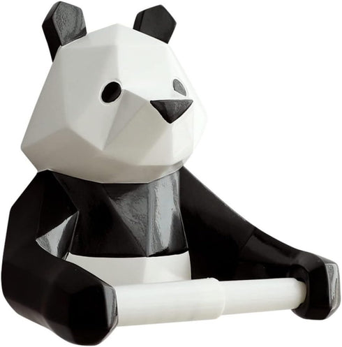 DIYEAH Panda Paper Holder Wall-Mounted No-Drill Design Resin Towel Rack for Bathroom and