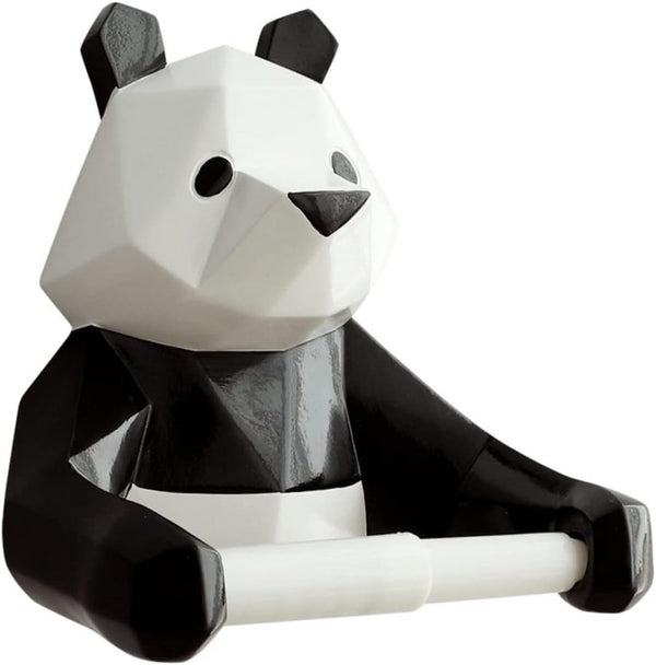 DIYEAH Panda Paper Holder Wall-Mounted No-Drill Design Resin Towel Rack for Bathroom and