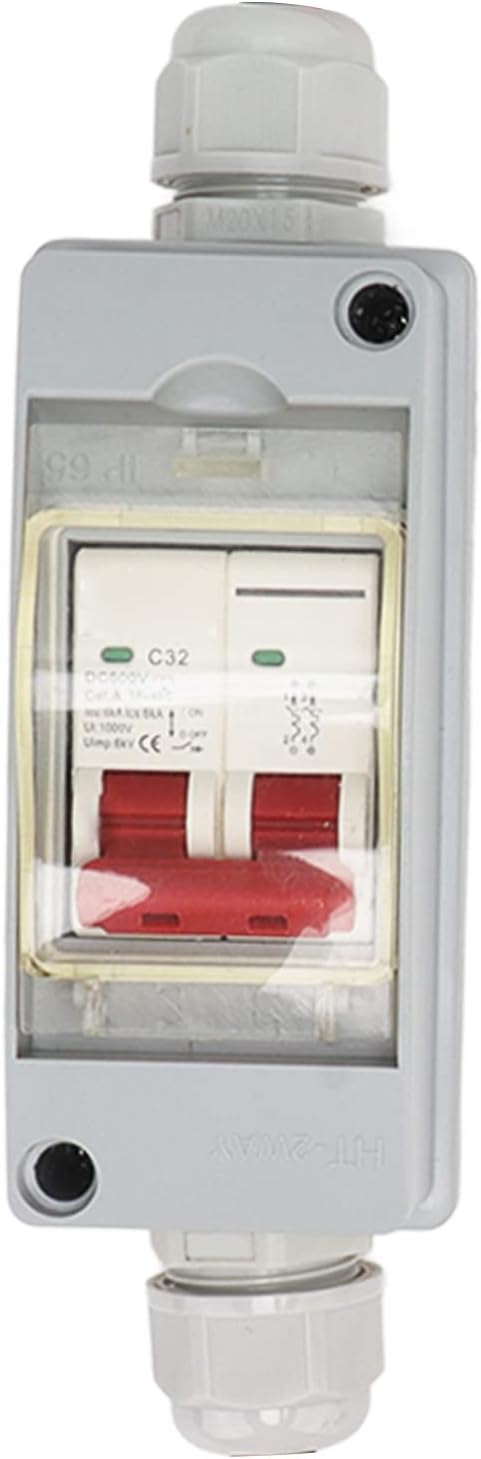 32A 2P DC 500V Circuit Breaker with IP65 Distribution Box, DC Disconnect Switch