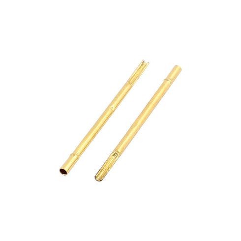uxcell 100pcs R50-2S 0.86mm Dia 17.5mm Length Metal Test Probe Needle Cover Gold Plated