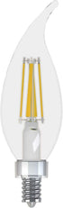 E12 Bulb, 60-Watt Dimmable, 4-Pack GE Lighting Relax HD LED Chandelier Bent Tip Light Equivalent, Clear Finish, Soft