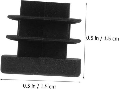 Generic 30pcs 15x15mm Black Plastic Square Tube Bungs Furniture Leg Plugs End Caps for Chair and Table Legs Floor