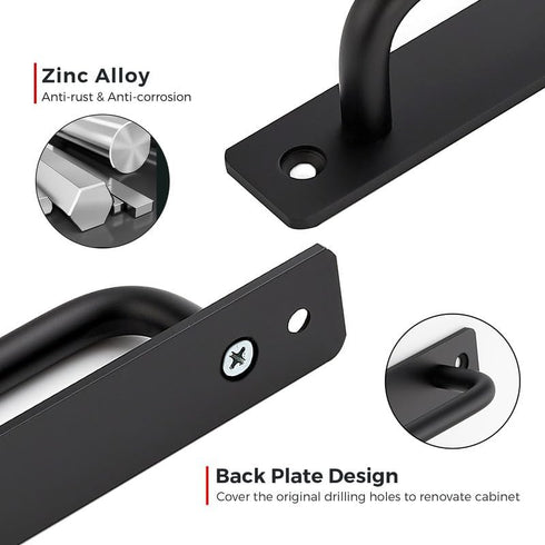 Ravinte Barn Door Handles, 6 Pack Sliding Door Handle, 6.3" Hole Center Zinc Alloy Pulls for Closet Door