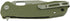 8Cr13MoV 3.63" Honey Badger Knives Large Clip Point Folding Pocket Knife - Steel, Blade, Green FRN Handle - Ball