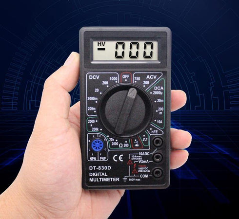 DT-830D Digital Multimeter with Buzzer, Square Wave Output, Voltage, Ampere, Ohm Tester