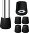 Gluposti 4 Rubber Chair Leg Caps 7/8 Inch Black, Non-Slip Padded and