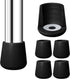 Gluposti 4 Rubber Chair Leg Caps 7/8 Inch Black, Non-Slip Padded and