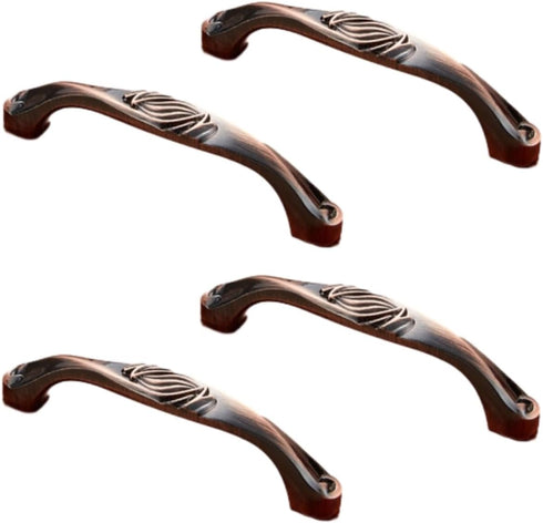 SANCHAKOU Zinc Alloy Drawer Handles 4-Pack Carved Antique Zinc Alloy Electroplating Handle Cabinet