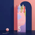 Kaco Pack of 5 Pieces Colored Ink Pens - Retractable Cute 0.5mm Fine Point Pens for Note Taking