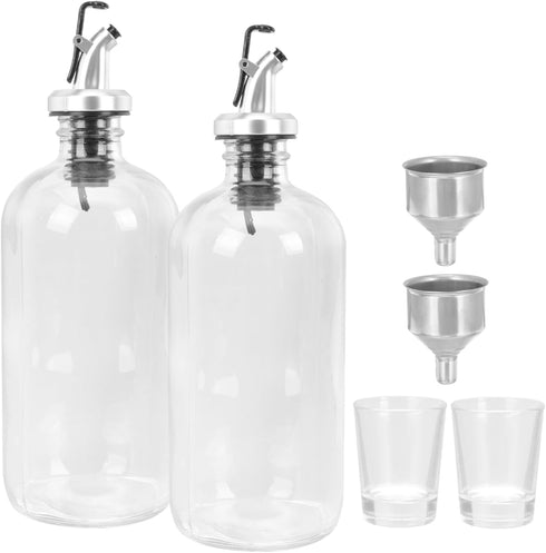 SHOWERORO Glass Mouthwash Dispenser Set Cup Bathroom Essentials Boys and Girls Mouthwash