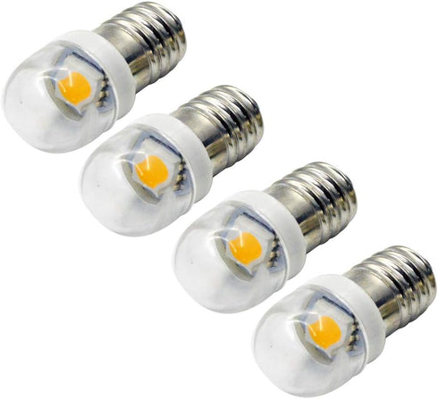 Ruiandsion 4pcs E10 LED Bulb 3V 0.6W 5050 1SMD White 6000K Upgrade for Lamps Flashlights Torch Light