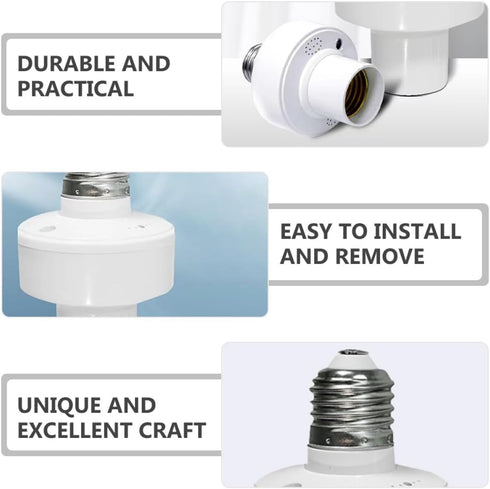 E27 Bulbs Outanaya Voice Control Lamp Holder Socket Smart Voice Activated Light Socket Compatible with Led Incandescent