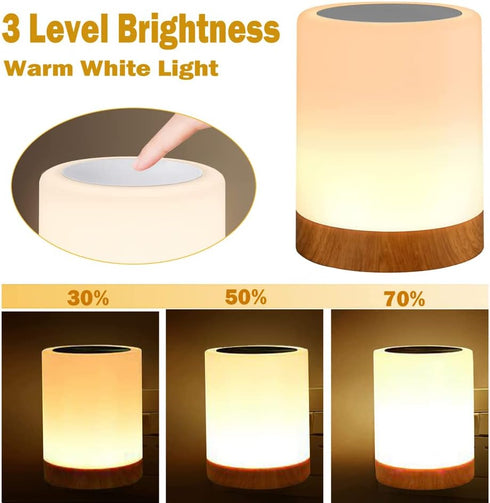 ROYFACC Dimmable Night Light Touch Sensor Lamp Bedside Table Lamp for Kids Bedroom Rechargeable Warm White Light