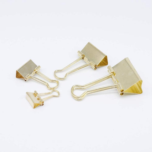 Binder Clip Paper Clamps, Assorted Sizes (Mini, Small, Medium, Large), 100 Pcs Gold Clips for Office School Supplies