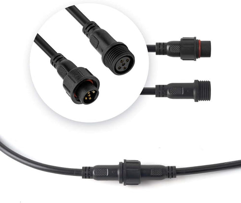 BTF-LIGHTING 5 Pin Electrical Connector 22AWG IP65 Male Female Connector 7.87in/20cm Extension Cable for LED Strip