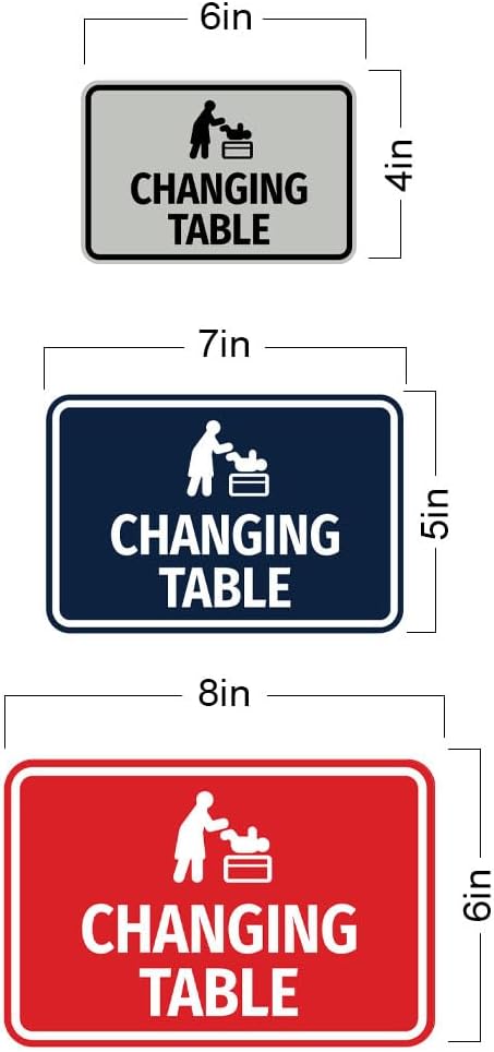 Classic Black Framed Changing Table Sign - Small Size