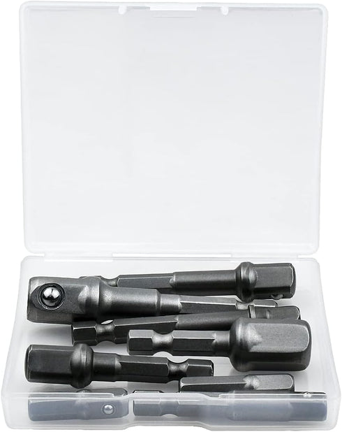 8 Pcs Drill Bit Adapter Set, Impact Grade Socket Adapter for Screwdriver, Cordless Drill