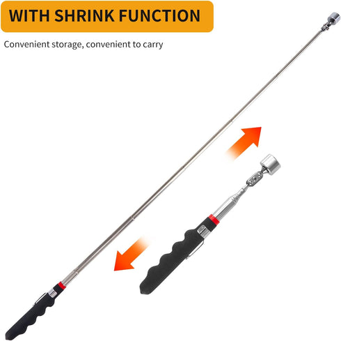 HARDK Rotatable Telescoping Magnetic Pick Up Tool -Telescopic Magnet Stick,Useful for Hard-to-Reach,Narrow