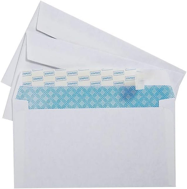 Staples 862857 EasyClose Security-Tint Envelopes - #6-3/4-Inch 100/Box