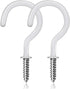 20 Pack Ceiling Hangers for Plants - 2 Inch Vinyl Coated Screw Hooks for Indoor & Outdoor Use, White