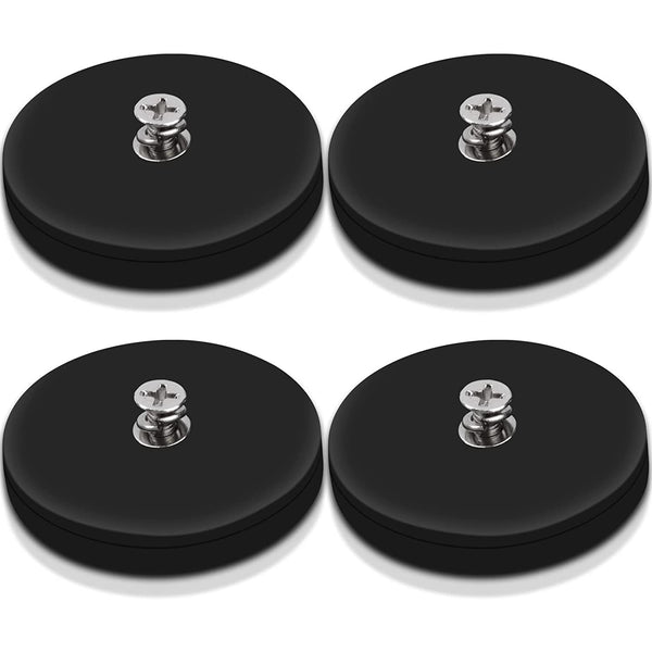 4Pack Anti-Scratch Mounting Magnets, 30LBS Rubber Coated Neodymium Magnets with M4 Threaded