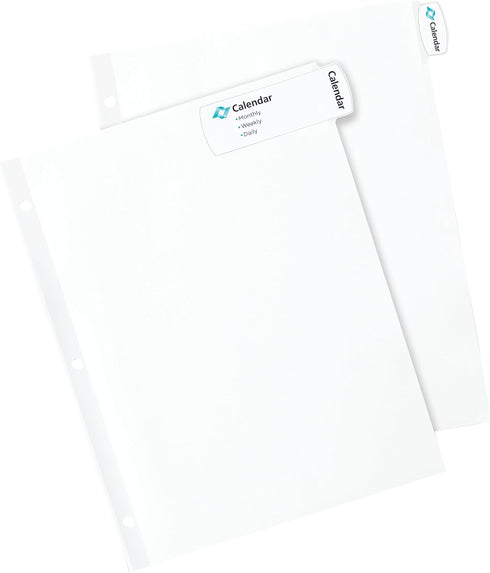 Avery Big Tab Printable White Label Dividers with Easy Peel, 8 Tabs, 1 Set (14437)