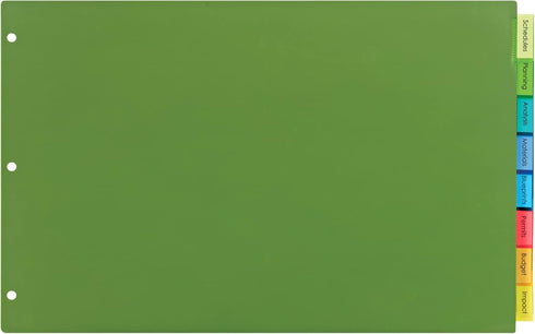 Avery Dividers for 3 Ring Binders, 8-Tab Plastic Binder Dividers, 11" x 17", Multicolor, 1 Set (11179)