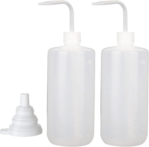 Hyber&Cara 2Pcs 500ml Safety Wash Bottle, Plastic Squeeze Bottle for Lab Plant Watering