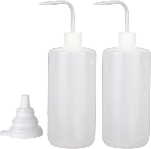 Hyber&Cara 2Pcs 500ml Safety Wash Bottle, Plastic Squeeze Bottle for Lab Plant Watering