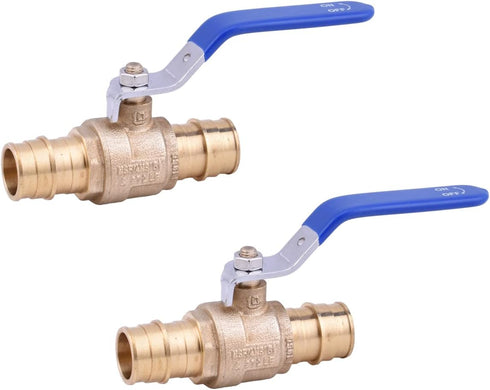 LD Valve, 3/4-in ProPEX Ball Valve 1/4 Turn, 3/4" PEX A Valve in LF Brass (2-Pack)
