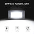 10W LED Flood Lights Outdoor, 700Lm Ultra Thin Work Light, IP66 Waterproof Fixture, 120 Beam Angle for Garden Yard