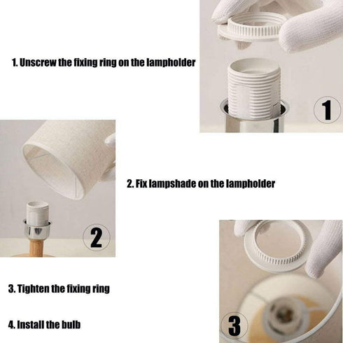 EDecor Super Sonic Table Lamp Bedside Night Light Wood Base Room Decoration or Great Gift Ideas
