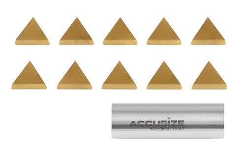 Accusize Industrial Tools Tpg322 Tin Coated Carbide Inserts, 10 Pcs/Box