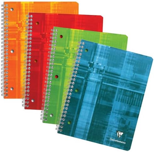 Clairefontaine Wirebound Notebook - Ruled w/margin 90 sheets - 8 1/4 x 11 3/4 - Sold Individually (Assorted Cover Color Chosen at Random) by Clairefontaine